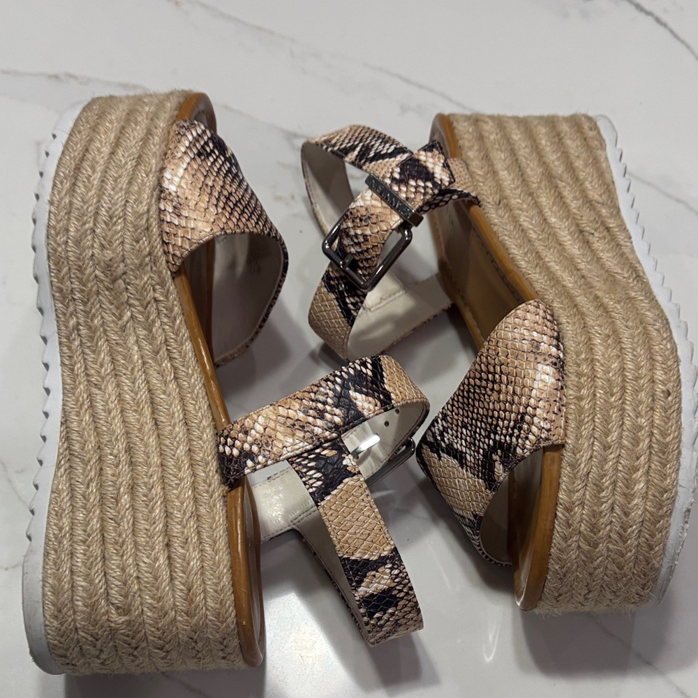 Gianni Bini Neutral Snake-Print Espadrille Platform Sandals - Picture 6 of 14